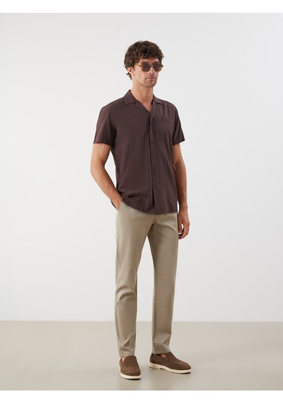 Lcwaıkıkı Classic Kahverengi Regular Fit Modal Karışımlı Erkek Gömlek