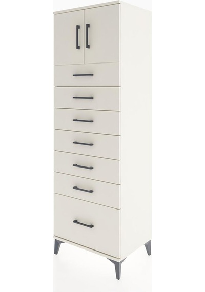 Hyperion Dolap Tek Raflı 7 Çekmeceli 2 Kapaklı 60x44x182 Aytaşı-aytaşı Aytası