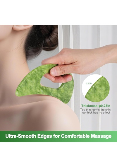 Yeşim Taşı Gua Sha Masaj Aleti Seti Saplı Daha Büyük Guasha Tahtası Kas Kazıma Masaj Aletleri Yüz Anti Selülit Spa Akupunktur Araçları Arka Boyun Yüz Bacak Masajı İçin Lenfatik Drenaj