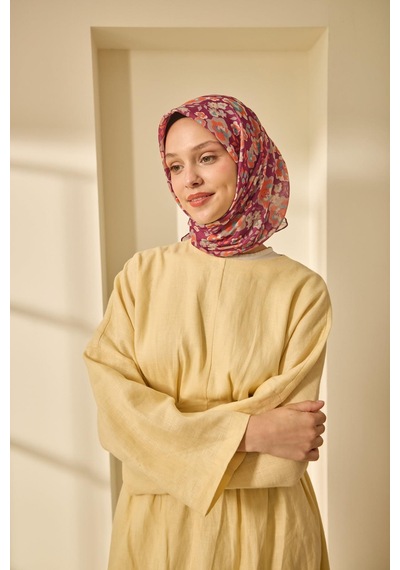 Silk Home Soft Eşarp 73090-07 Sinyal Mor, Turuncu, Turkuaz, Vizon ,taş