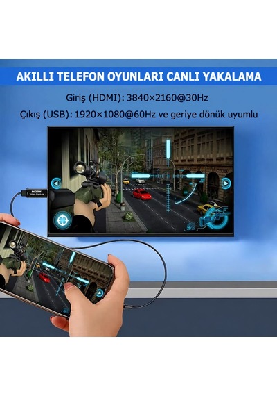 Full Hd 1080p Hdmı Usb Video Capture Kartı Youtube Twitch Tiktok Canlı Yayın Ve Video Kayıt Cihazı