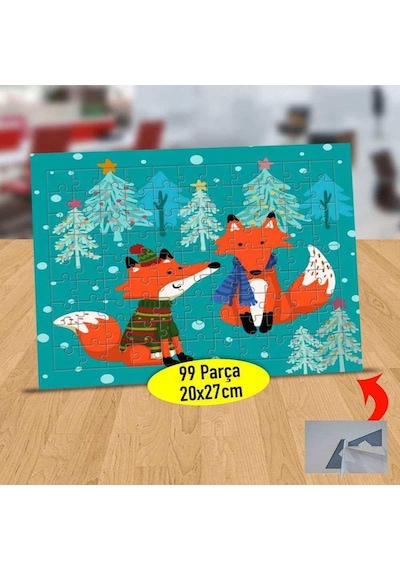 Ormanda Oturan Tilkiler 99 Parça Puzzle Yapboz Tablo-2147528430