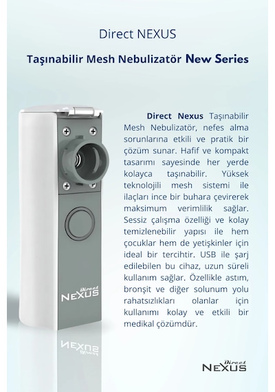Direct Nexus New Series Taşınabilir Mesh Nebulizatör