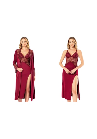 Carmella 350 Penye 6 Lı Kadın Gecelik Sabahlık Pijama Takım Ekru (536147300)