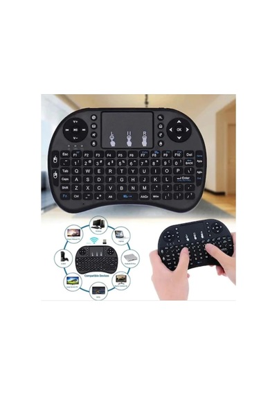 Smart Tv Box Ps3 Uyumlu Kablosuz Dokunmatik Işıklı Şarjlı Touchpadli Mini Q Klavye