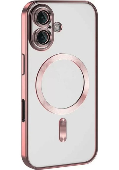 Newface  Apple  Uyumlu iPhone 16 Plus Kılıf Kross Magneticsafe Kapak - Pembe
