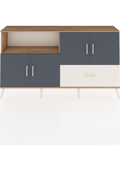 Arges Konsol 4 Raflı Tek Çekmeceli 4 Kapaklı 176x30x99 Çam-antras Çam-antrasit/aytaşı Arges Konsol 4 Raflı Tek Çekmeceli 4 Kapaklı 176x30x99 Çam-antras Çam-antrasit/aytaşı