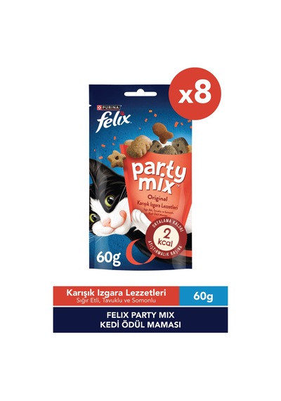 Felix Party Mix Karışık Izgara Lezzetleri Kedi Ödül Maması X8