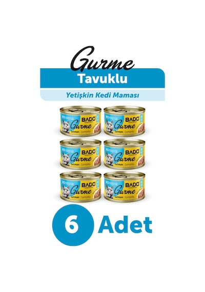 Bado Gurme Yaş Yetişkin Kedi Maması Somonlu 85 Gr 6 Adet