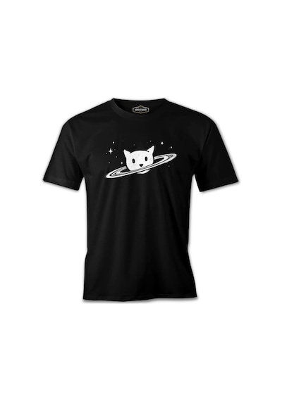 Saturn - Kedi Siyah Erkek Tshirt