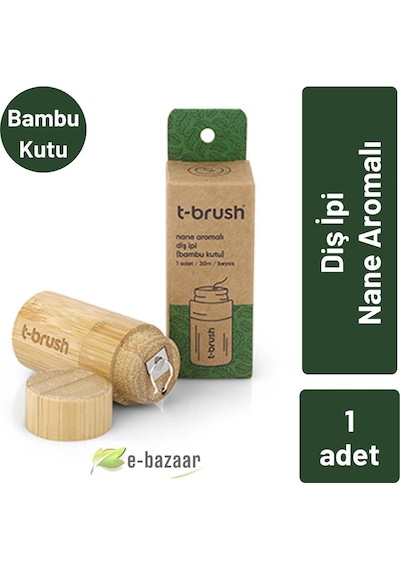 T-Brush Naneli Bambu Kutu Diş İpi 30 M