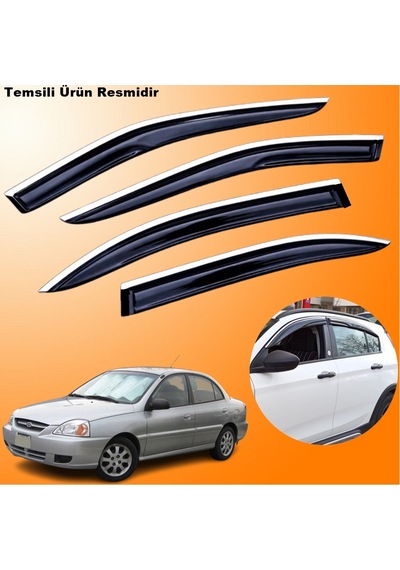 Kia Rio Sedan Mügen Cam Rüzgarlığı Abs Krom Nikelajlı Cam Rüzgarlığı 2002-2005 Arası 4 Lü Set