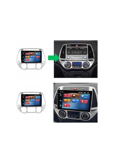 Hyundai İ20 Dijital Klima Android Multimedya Sistemi 4-64 Clarion 2013-2014 9"