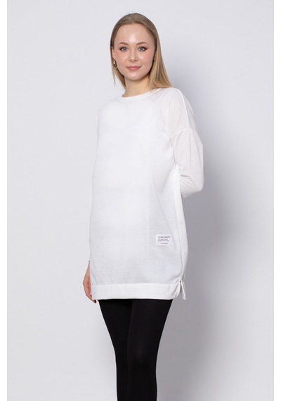 Barrels And Oil Bisiklet Yaka Mevsimlik Sweatshirt - Ekru-Ekru