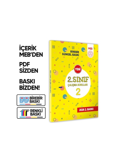2026 MEB İlkokul 2.Sınıf Çalışma Soruları 2 Tüm Dersler Kazanım Pekiştirme Kitabı BASKI ÜCRETİ