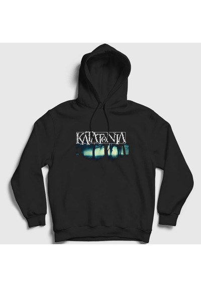 Presmono Unisex Forest Katatonia Kapüşonlu Sweatshirt Siyah