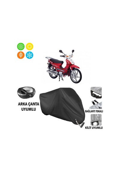 Salcano Spider XL Motosiklet Brandası ( Kilit Uyumlu - Siyah