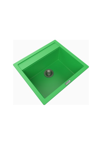 Polex Cristalüx Granit Evye P-08 Yeşil Tezgah Altı Ve Tezgah Üstü Kare Mutfak Evyesi 55.5x50 CM