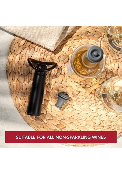 Vacu Vin Şarap Pompası Concerto 2 Tıkaçlı, Plastik, Siyah, Standart 9875606