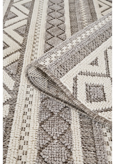 Badelya Home Krem Gri İskandinav Modern Tasarım Sisal Bukle Özel Ölçü Salon Oturma Odası Koridor Halısı Yolluk Gri - Krem