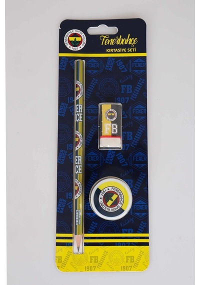 Lisanslı Fenerbahçe 3'lü Kırtasiye Seti "kurşun Kalem,silgi Ve Kalemtraş "