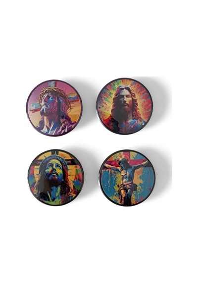 Aziz İsa Magnet Set 2 - 4'lü Jesus Christ Magnet Karışık Renkli