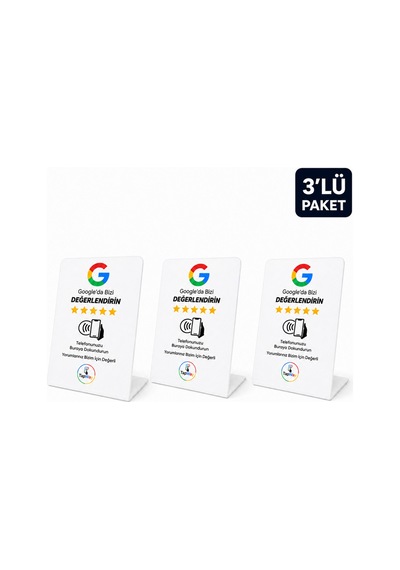Premium Nfc Google Değerlendirme Standı 3 Lü Paket
