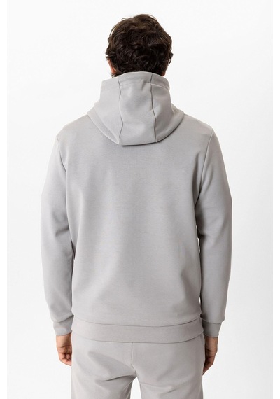 Backandbond Gri Regular Fit Pamuklu Kapüşonlu Sweatshirt Açık Gri