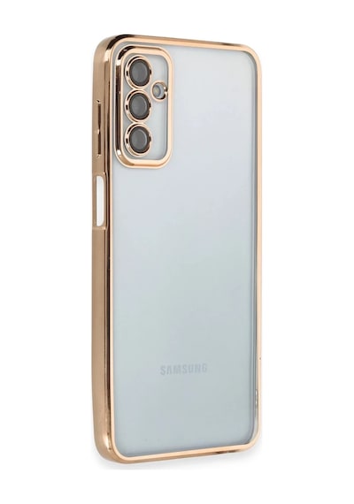 Samsung Galaxy M23 Uyumlu Kılıf Lensli Silikon - Gold