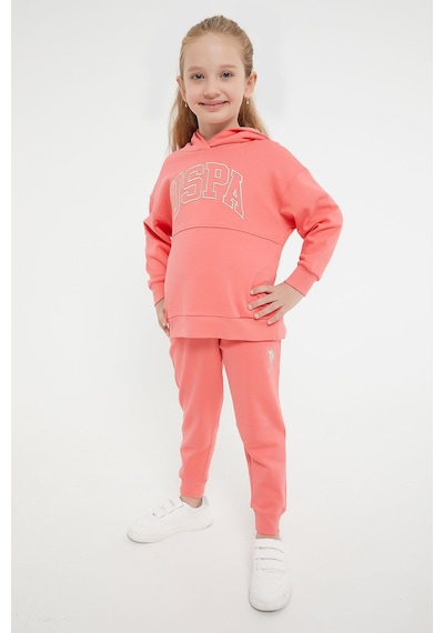 U.S. Polo Assn. Lisanslı Klasik Coral Kız Çocuk Eşofman Takım Pembe