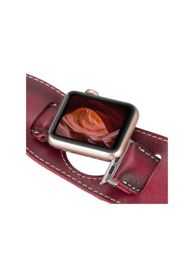 Apple Watch Uyumlu Deri Kordon 42-44-45mm Cuff V4ef Diğer