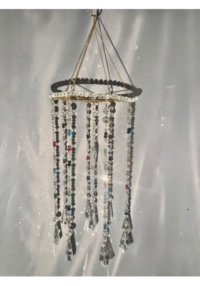 Kristal Güneş Yakalayıcı Suncatcher - Renkli Işık Yansımalı Dekoratif Pencere Süsü Ve Avize Tek Parça