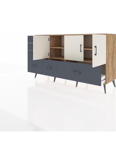 Hyperion Konsol 4 Raflı 6 Çekmeceli 3 Kapaklı 176x44x99 Çam-aytaş Çam-aytaşı/antrasit Hyperion Konsol 4 Raflı 6 Çekmeceli 3 Kapaklı 176x44x99 Çam-aytaş Çam-aytaşı/antrasit