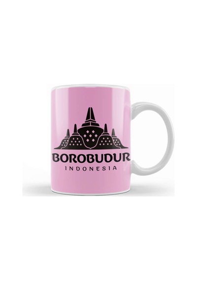 Borobudur Mahayana Buddhist Temple Java Kupa Bardak Porselen Karışık