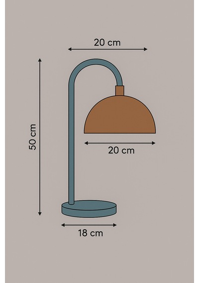 Serenity Arc Metal Masa Lambası E27 Duy Ofis & Çalışma Masası Lambası Kahverengi