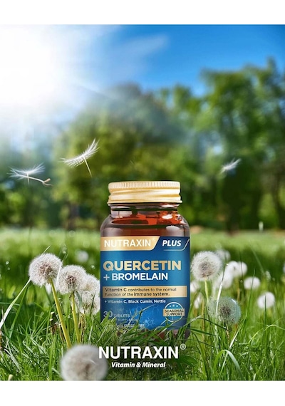 Nutraxin Quercetin Bromelain 30 Tablet -Kuersetin, Bromelain, Çörek Otu, C Vitamini, Isırgan Otu