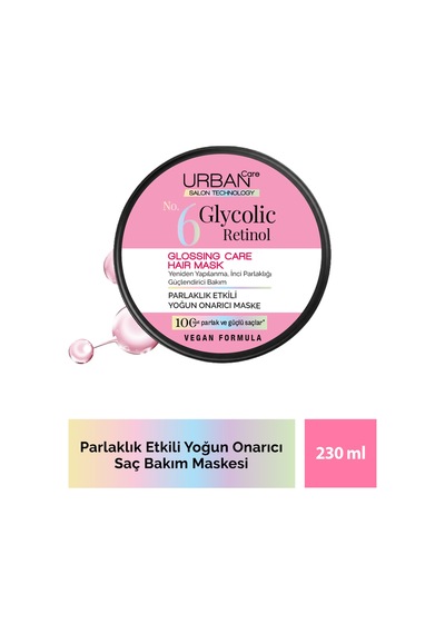 Glikolik Retinol Parlaklık Etkili Yoğun Onarıcı Saç Bakım Maskesi-230ml-vegan