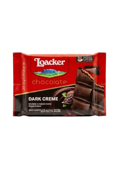 Loacker Chocolate Bar Dark Creme 55 Gr 3'lü