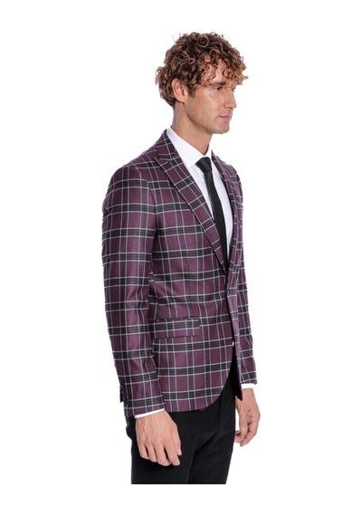 Wessi Slim Fit Sivri Yaka Mor Erkek Ceket 001