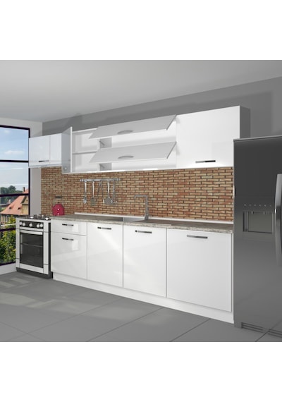 Decoraktiv Ekol 280 Mdf Hazır Mutfak Dolabı - Tezgah Dahil - Parlak Beyaz