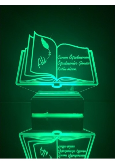 Kişiye Özel Öğretmenler Günü Kitap 3D Led Lamba