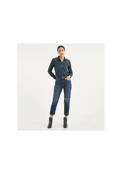 Levi's 501 Pamuklu Yüksek Bel Straight Fit Kısa Paça Jeans Kot Pantolon-yırtık Detaylı -0290 Lacivert Levi's 501 Pamuklu Yüksek Bel Straight Fit Kısa Paça Jeans Kot Pantolon-yırtık Detaylı -0290 Lacivert