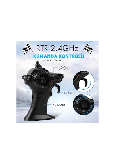 Oyuncak 2.4 Ghz Uzaktan Kumandalı Şarjlı Led Işıklı Drift Atan 15 Km Hız Off Road 45 Dk Batarya Yeşil
