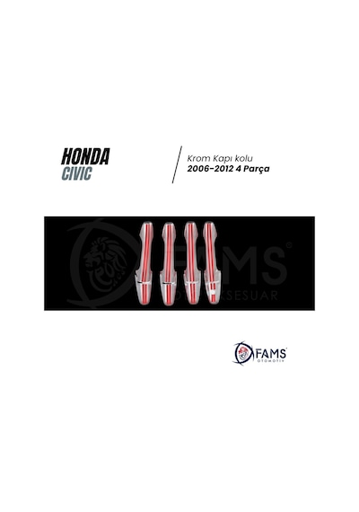 Honda Civic Krom Kapı Kolu 4 Kapı 2005-2011 Paslanmaz Çelik
