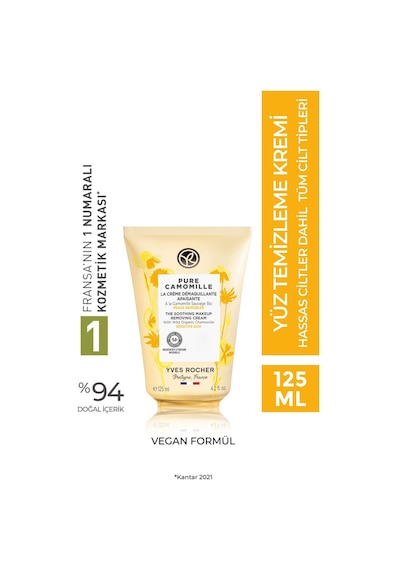 Yves Rocher Hassas Cilt, Yatıştırıcı Organik Papatya, Yüz Yıkama/temizleme Kremi-pure Camomille-125ml