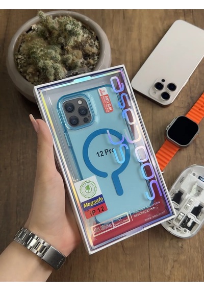 Apple iPhone 12 Pro Magsafe Uyumlu Silikon Kılıf Soocase661 Mavi
