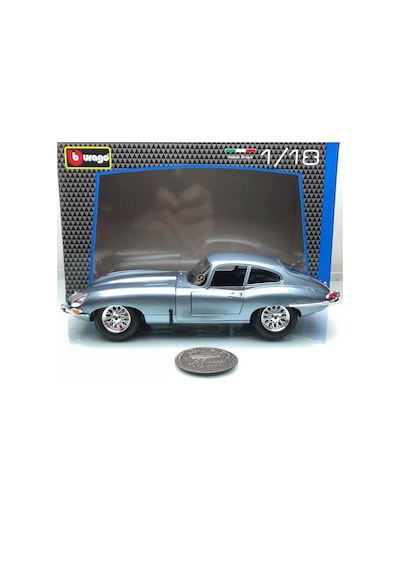 1961 Jaguar E-type 3.8 Coupe Blue Metallic 1 18 Ölçek Burago Mark