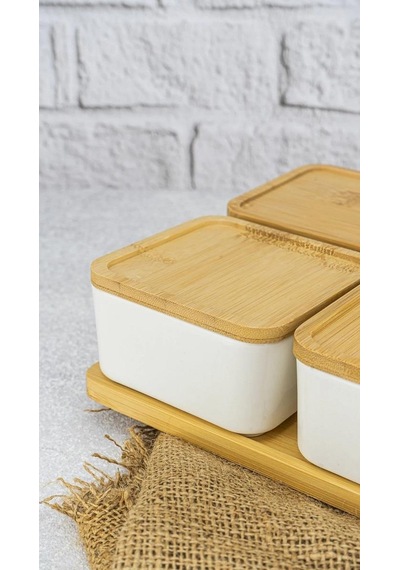 Bambum Zen 13 Parça Kahvaltılık B5833 beyaz