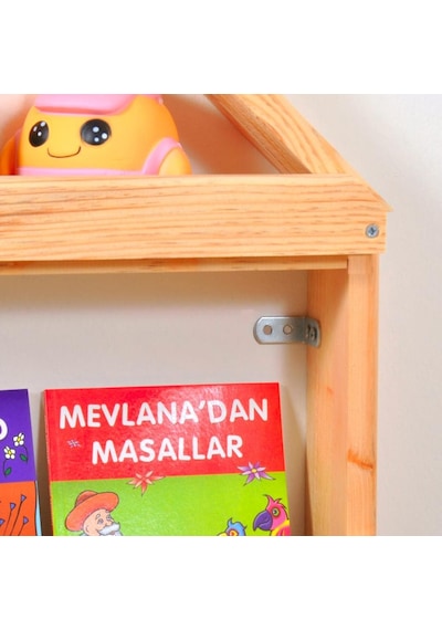 Markaawm Çocuk Odası Eğitici Montessori Mobilya Kitaplık Raf Duvar Rafı 4 Çok Renkli