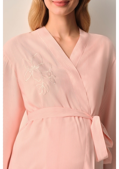 Suwen Stripe Hamile Lohusa Sabahlık Sh26539615l919 Pembe Çizgili